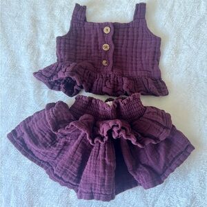 Jamie Kay Deep Plum Textured Kids Two-Piece